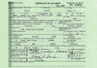 Green birth certificate.
